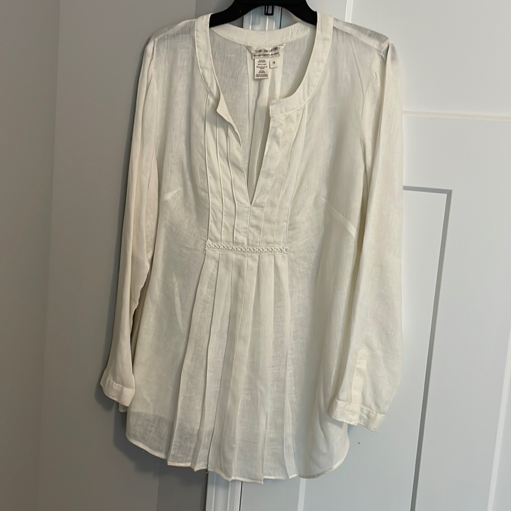 Womens Max Studio Specialty Products linen tunic shirt Sz 1x